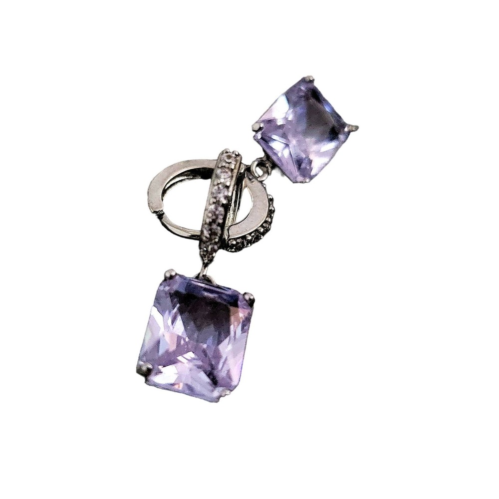 Silver Plated Huggie Earrings - Picture 3 of 8
